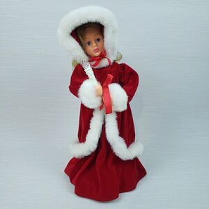 Illuminated Victorian Blonde Caroler 15" Rennoc Little People Christmas Vintage